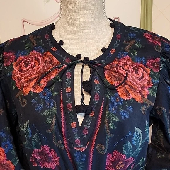 Farm Rio Flower Tapestry Mini Dress - Picture 2 of 7